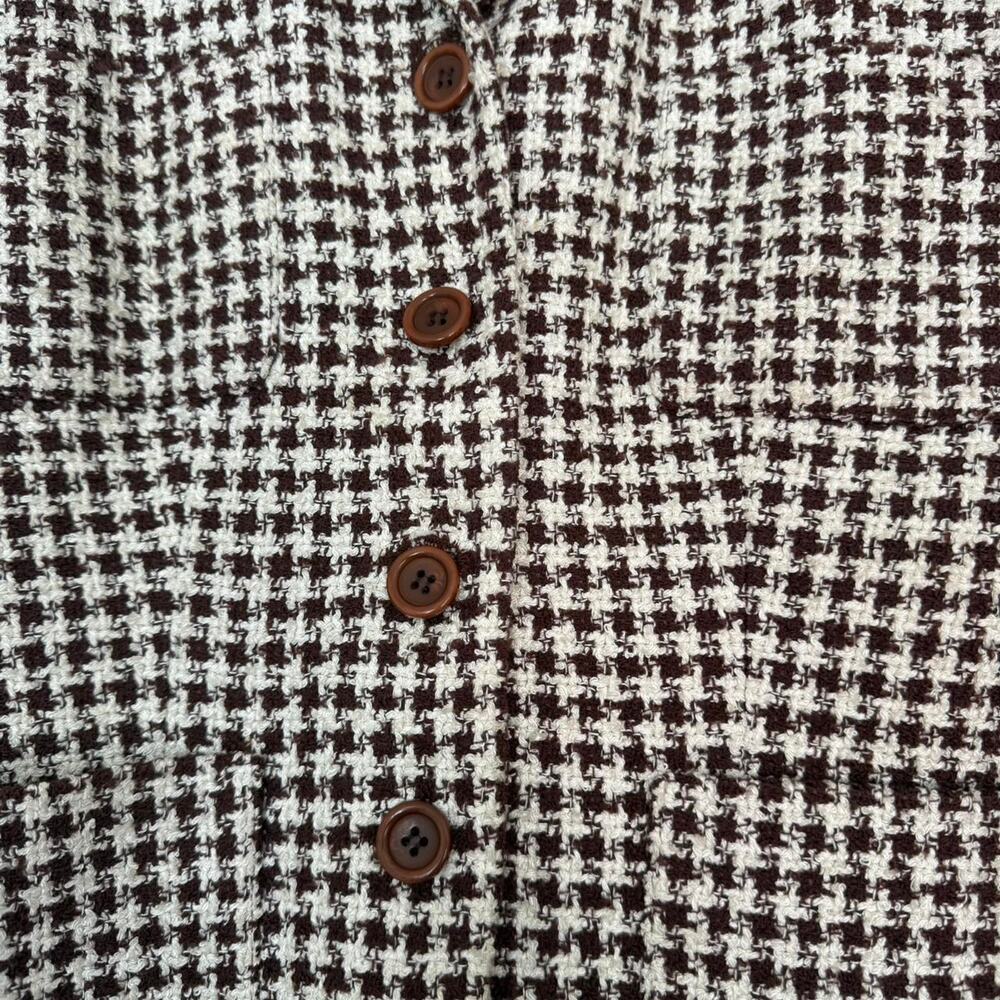 Vintage Brown Houndstooth Fitted Blazer – Ann Taylor Petites - Picture 4 of 7